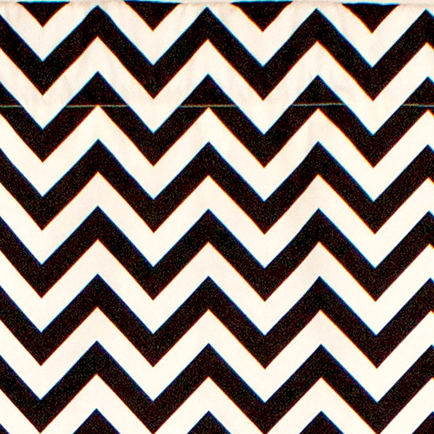 RLF Home Zig Zag Cornice  100% Cotton with Fully Lined 3" Rod Pocket Valnance for Windows 50" x 17" Black