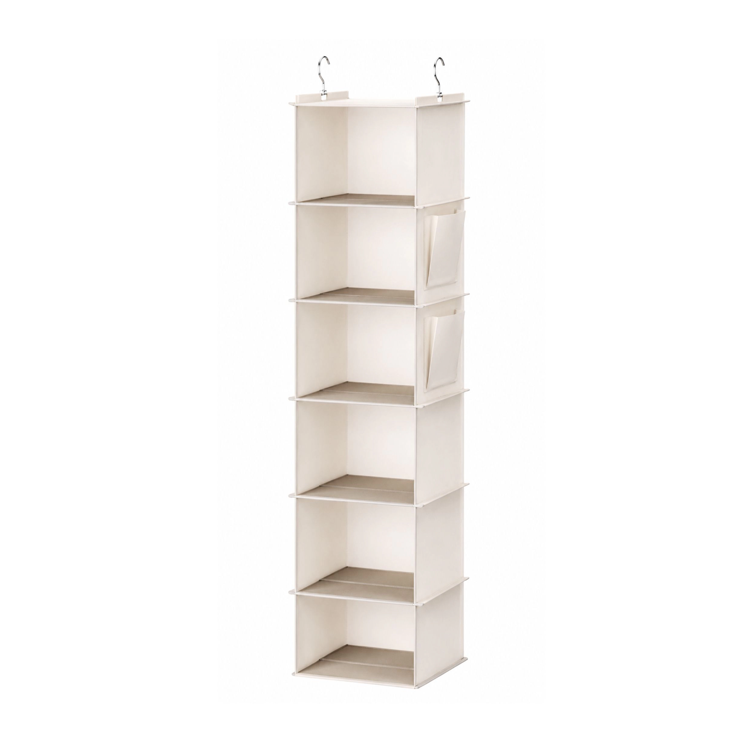 Stock Preferred 6 Shelf Hanging Closet Organizer with Side Pockets Fabric Storage Shelves