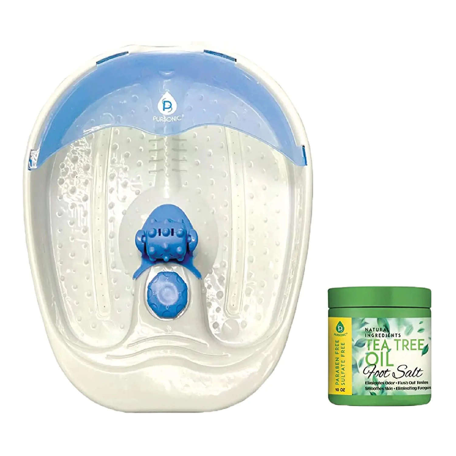 Pursonic Unisex Heated Foot Spa Massager with Vibrating Bubble Jets & Tea Tree Oil Soak for Relaxing Therapy