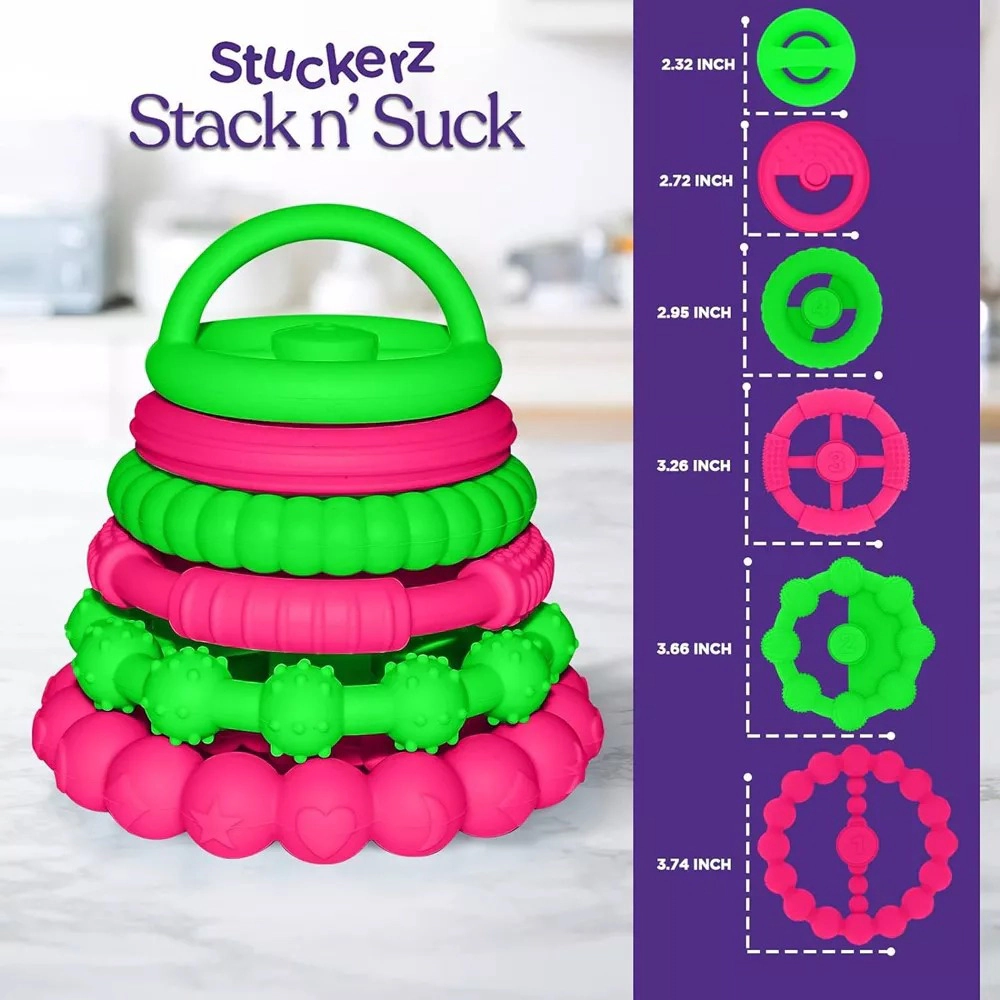 Sperric Premium Silicone Stacking Toy Teethers, Interactive and Fun Baby Toys - Teeth Soothing for 6-12 Month