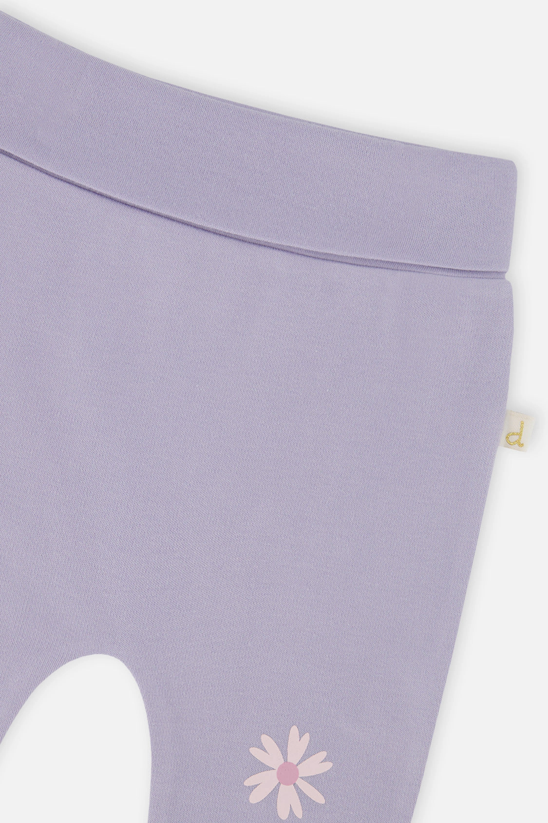 Deux par Girls Organic Cotton Ribbed Evolutive Pants with Flower Details