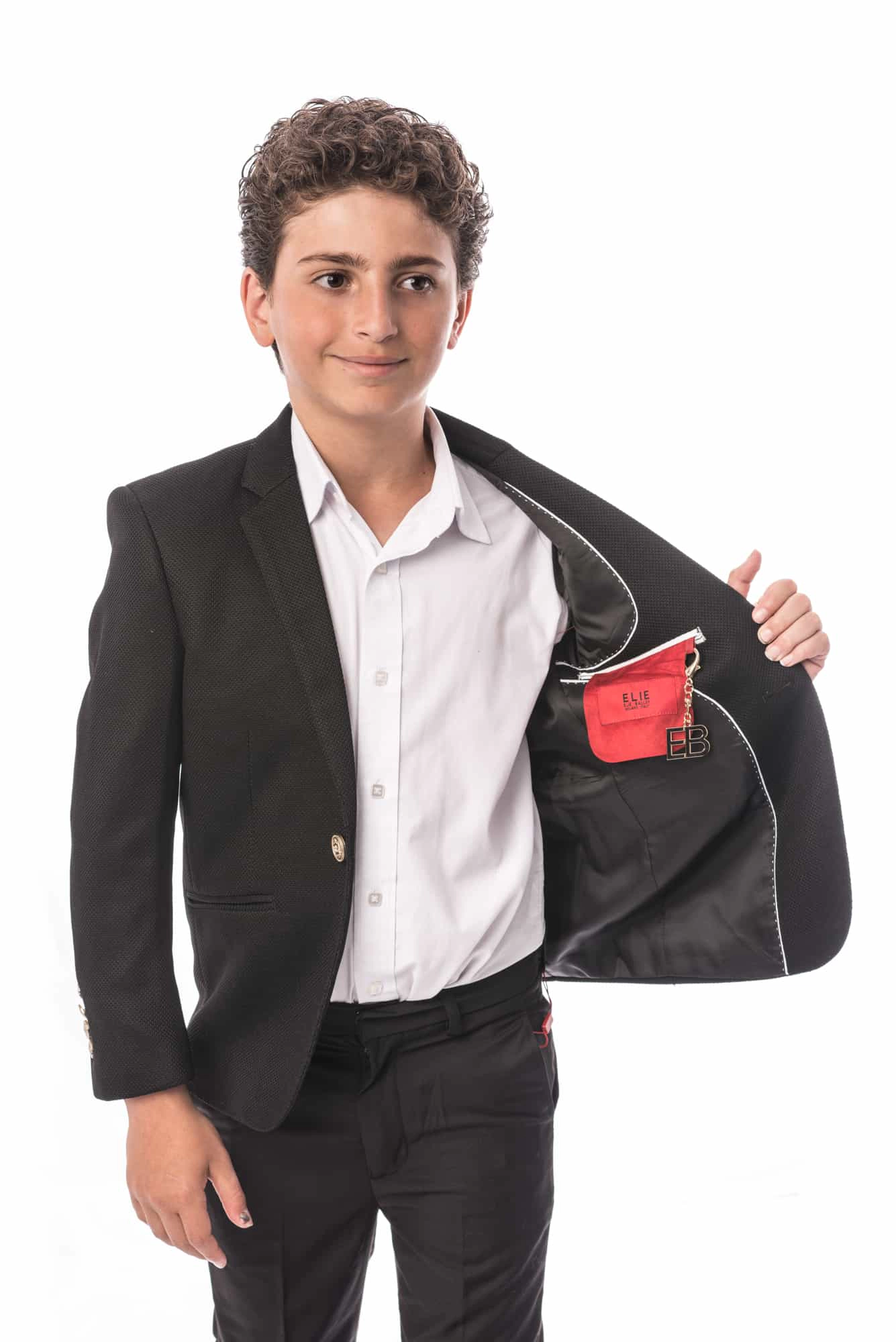 Elie Balleh Boys Slim Fit Honeycomb Blazer