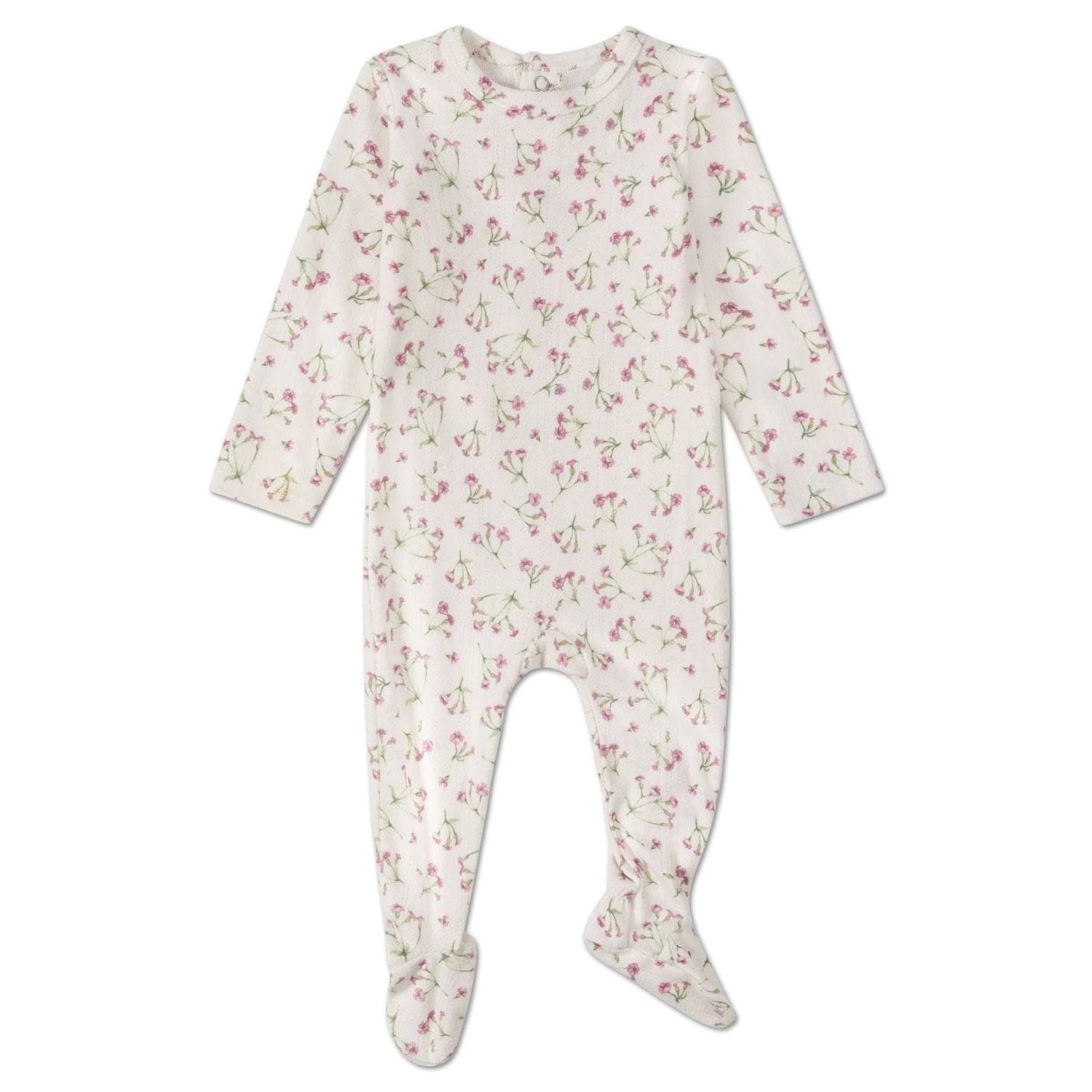 MeMoi Baby and Toddler Girls "Full Bloom" Floral Pointelle Footie