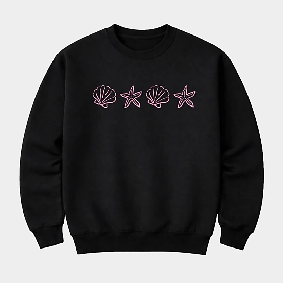 EDIFICE ♡【COG】MA SSIV SWEAT LIGHT Simply Sage Market - Embroidered Starfish and Shells - Women's