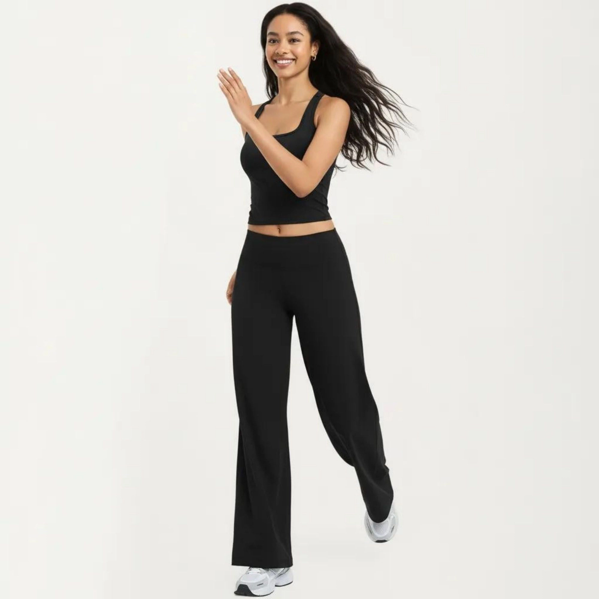 Anna-Kaci Women's High-Waist Wide-Leg Yoga Pants Stretch Lounge Workout Training Relaxed Athletic