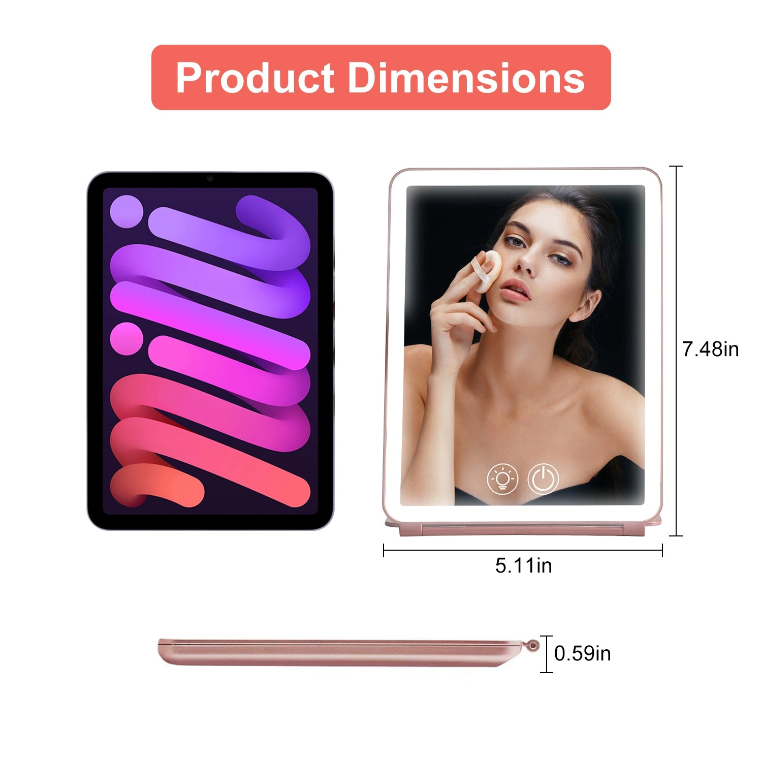 GBruno LED Folding Travel Makeup Mirror With 10X Magnifier
