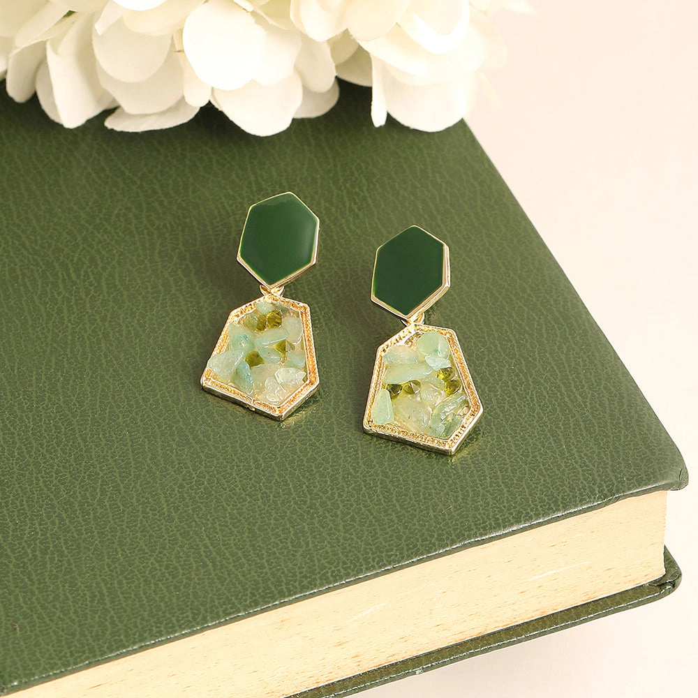 SOHI Women's Textured Drop Earrings