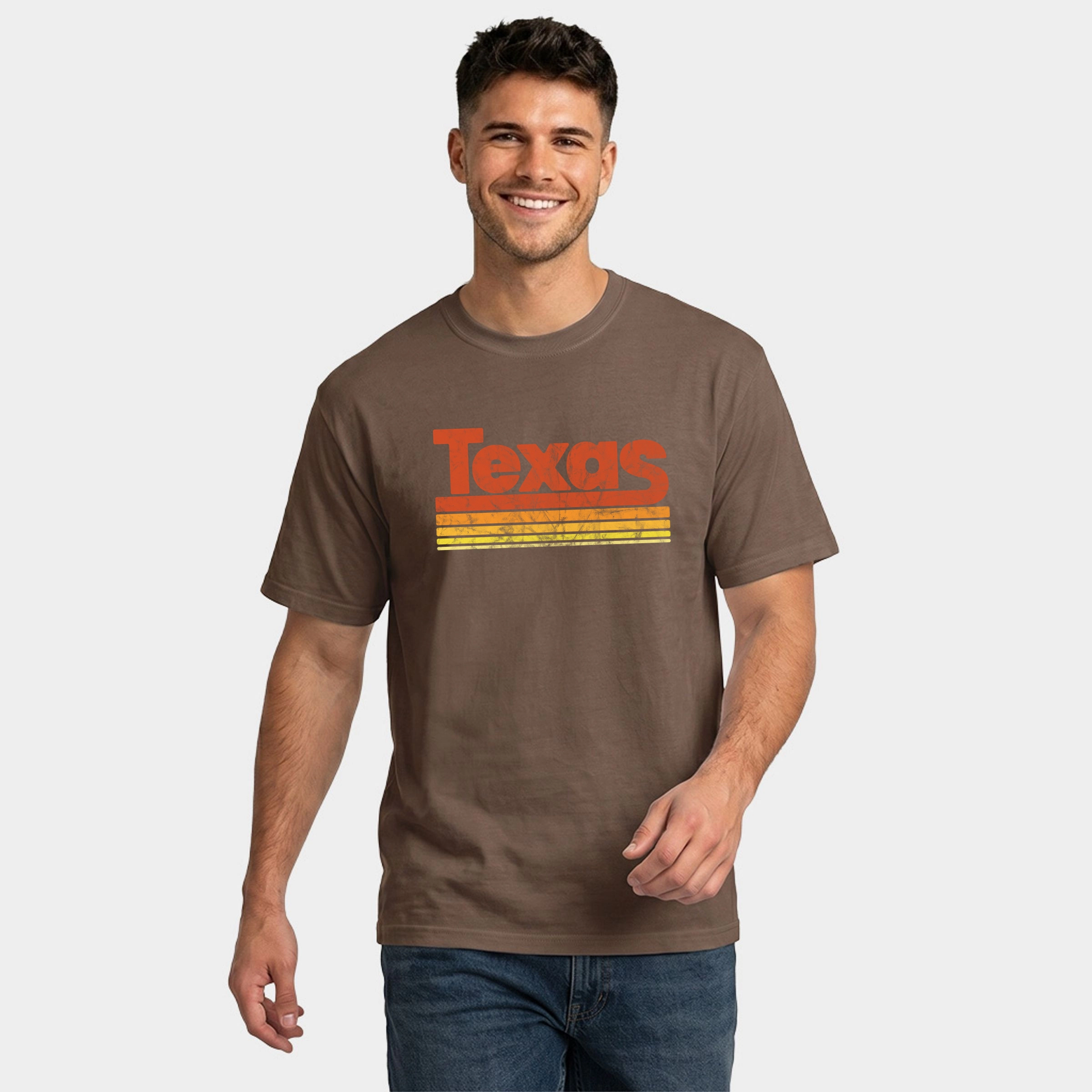 Simply Sage Market - Men's Garment Dyed Graphic T-Shirt Texas Retro Stripes