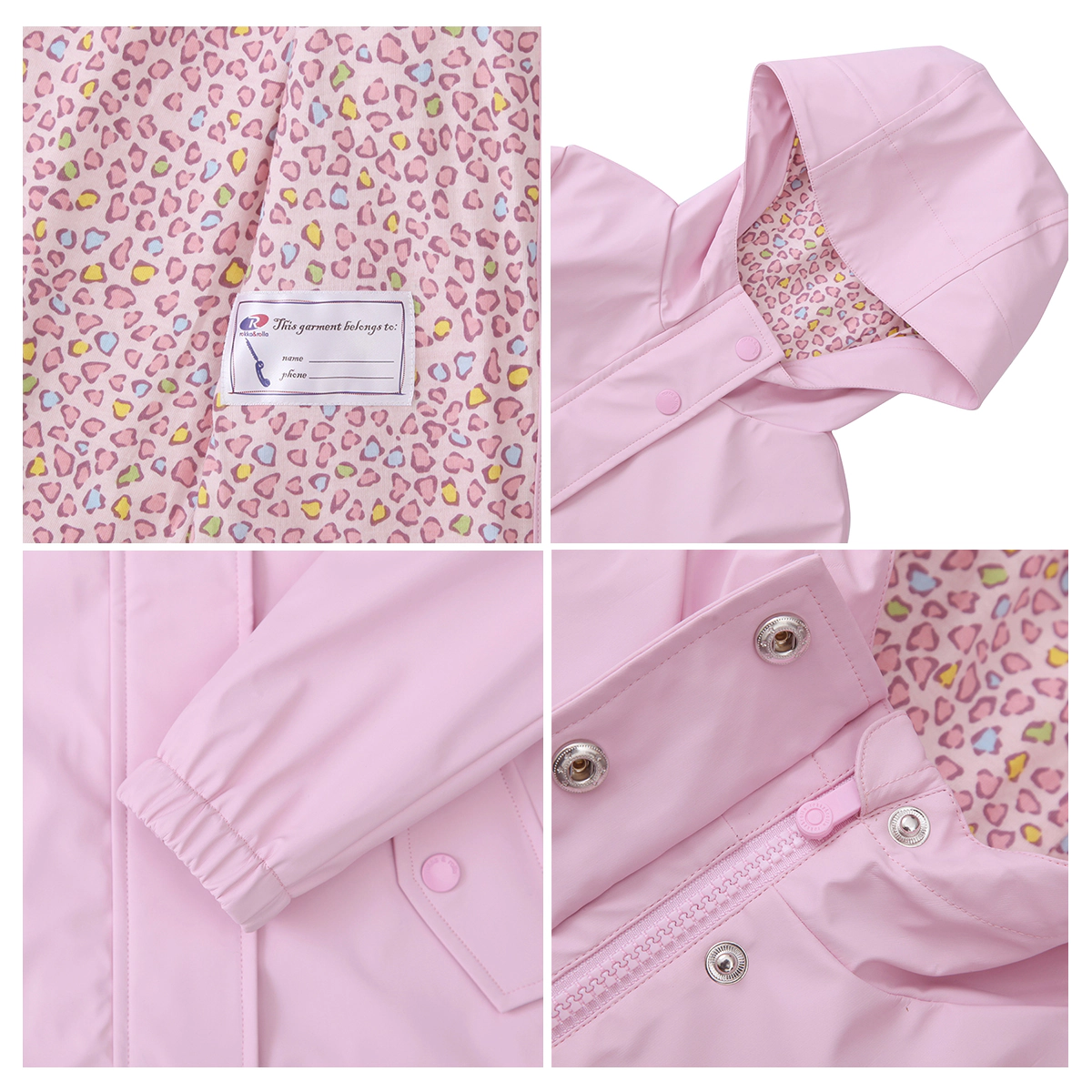Rokka&Rolla Little & Big Kid Girls Waterproof Rain Jacket