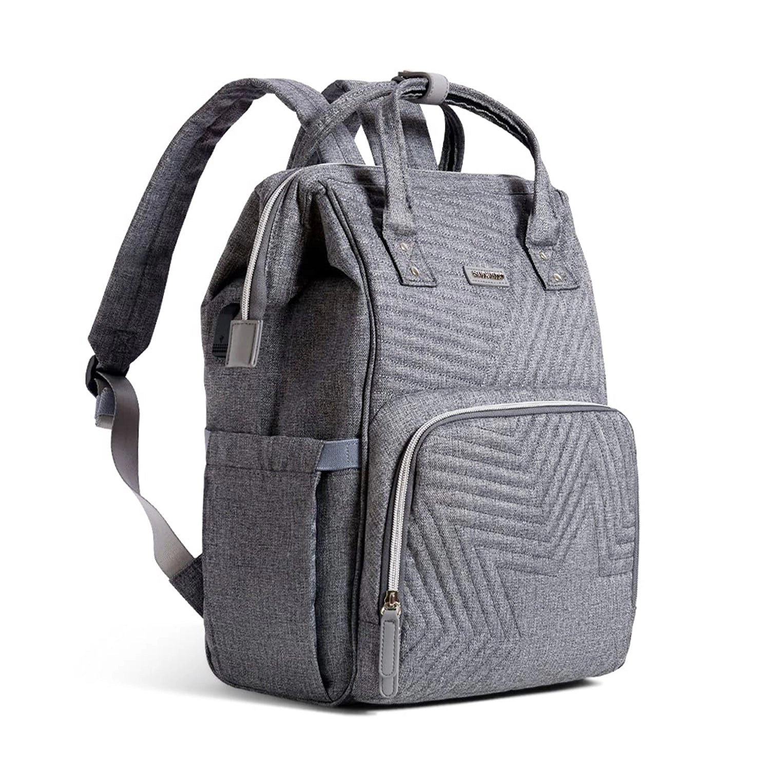 SUNVENO Quilted Diaper Bag Backpack