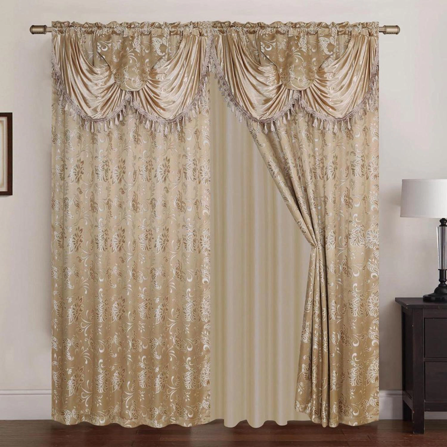 Rt Designers Collection Clayton 2-Piece Double Panel Modern Energy Saving Grommet Curtain Panels 54" X 84" Taupe