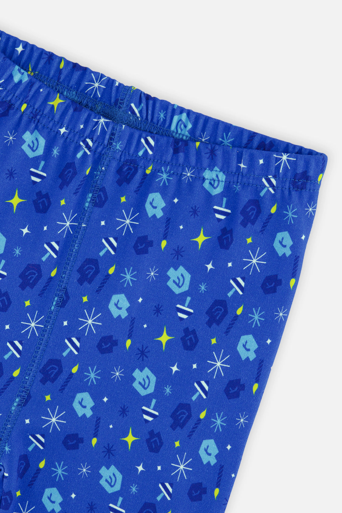 Deux par Unisex Organic Cotton Hanukkah Print Two Piece Pajama Set with Raglan Top and Pants