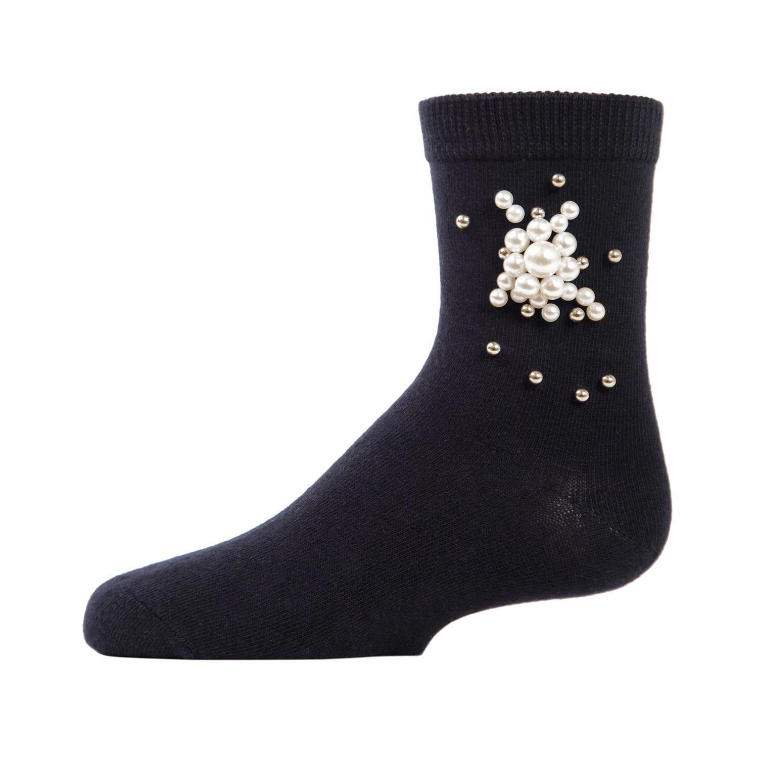 MeMoi Girls' Pearl Burst Cotton Blend Crew Socks