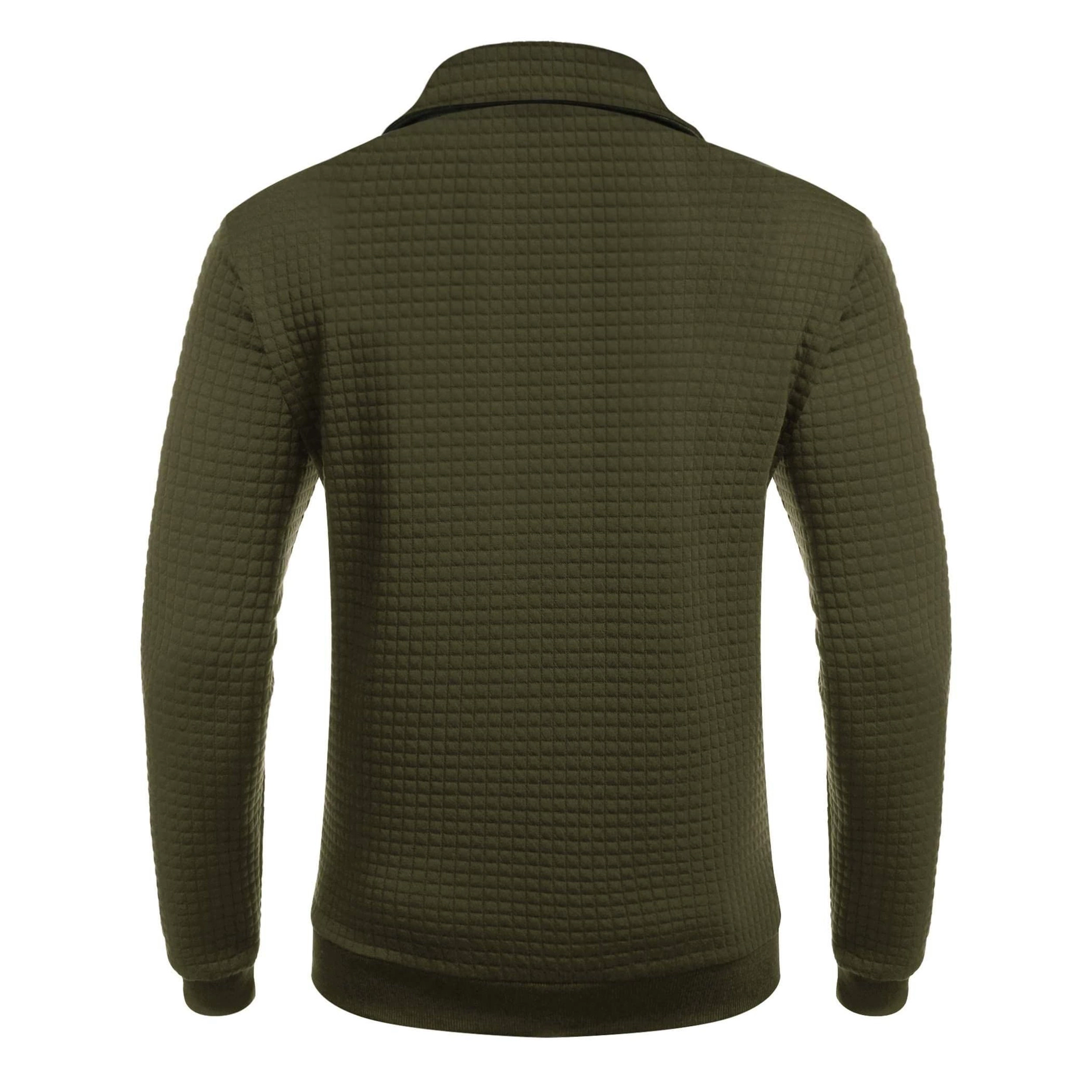 COOFANDY Men's Regular Fit Textured Quarter Zip Pullover Sweater