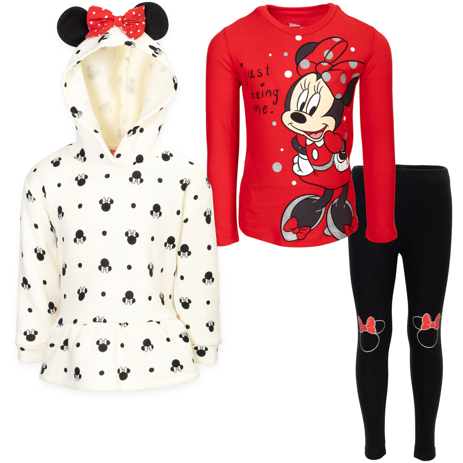 Disney Minnie Mouse Girls' Fleece Hoodie and Leggings Set