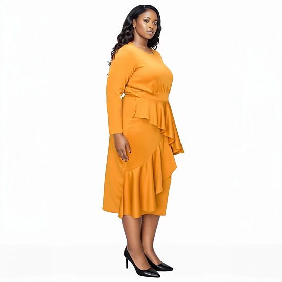 L I V D Women's Plus Size Alexandra Ruffled Bodycon Dress