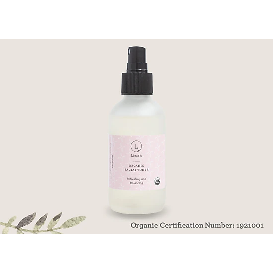 Lizush Organic Facial Toner - Refreshing and Balancing, 4 fl oz