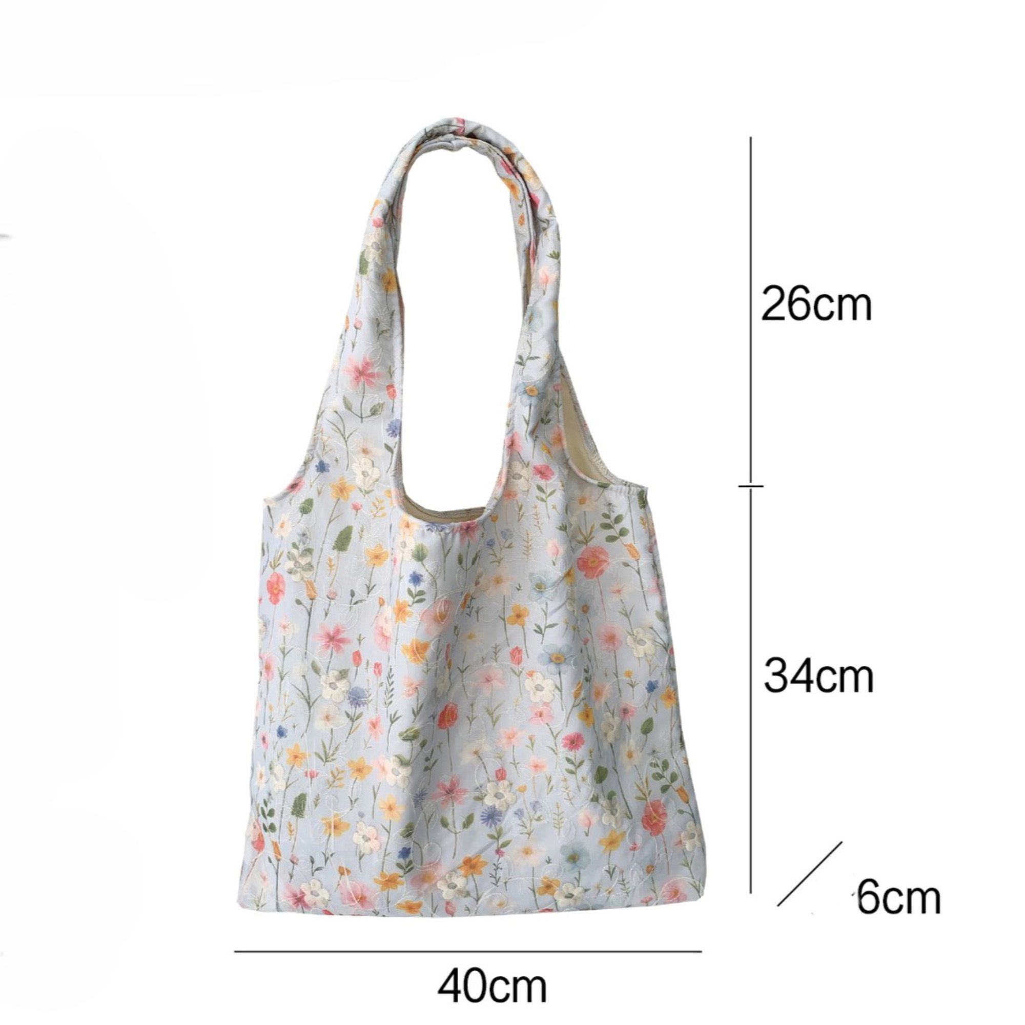 Alilang Women's Embroidered Floral Tote Bag for Women, Lightweight Canvas Shoulder Bag for Everyday Use