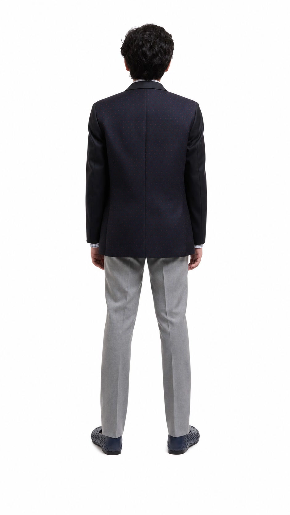 Elie Balleh Boys Slim Fit Diamond Dots Blazer