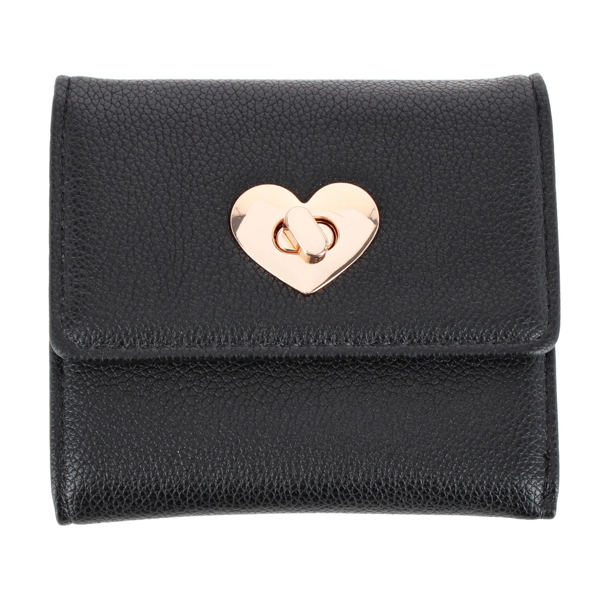CTM Women's Premium Faux Leather Tri-Fold Mini Wallet
