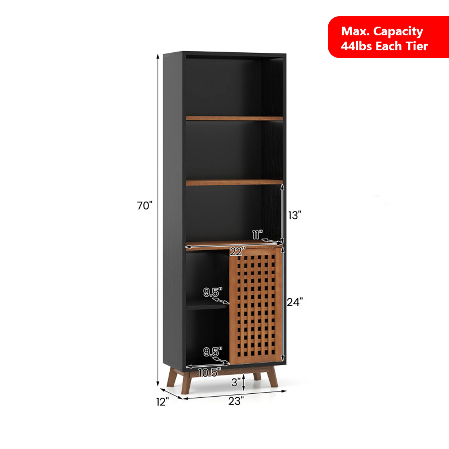 Hivvago Reversible Shelf Bookcase