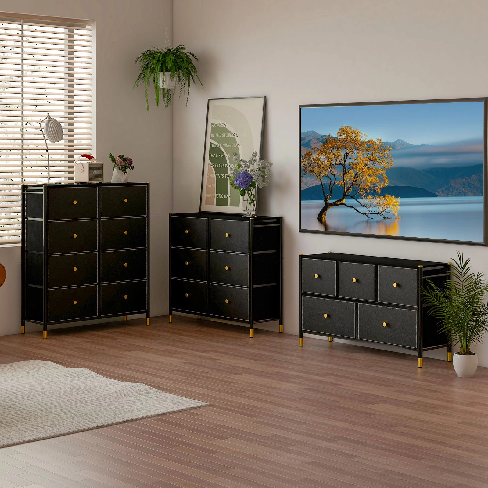 SlickBlue 8-Drawer Storage Dresser with Foldable Fabric Drawers