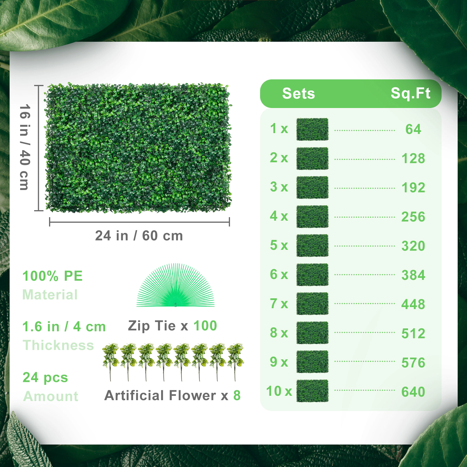 HONGGE Artificial Boxwood Panels, Boxwood Hedge Wall Panels, Artificial Grass Backdrop Wall