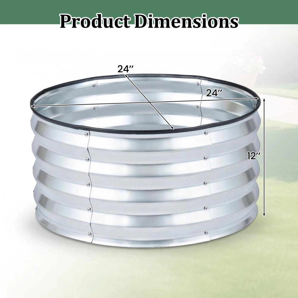 Hivvago 2 Pack Galvanized Raised Garden Bed Kit with Open-Ended Base