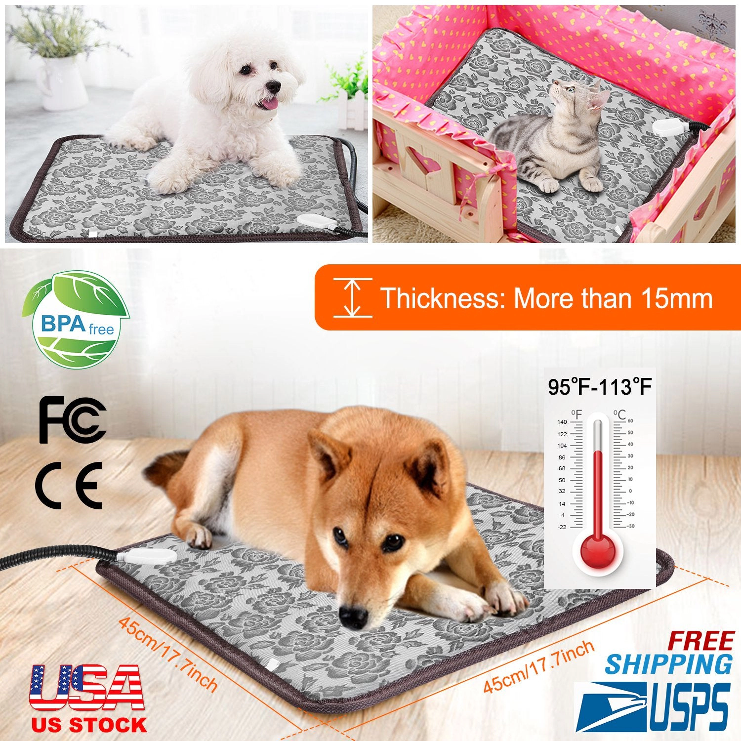 GBruno Waterproof Adjustable Pet Heating Pad