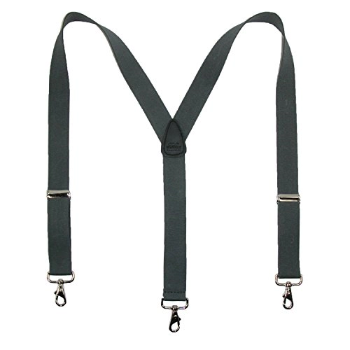 CTM Men's Big & Tall Elastic Solid Y-Back Suspender with Swivel Hook Ends