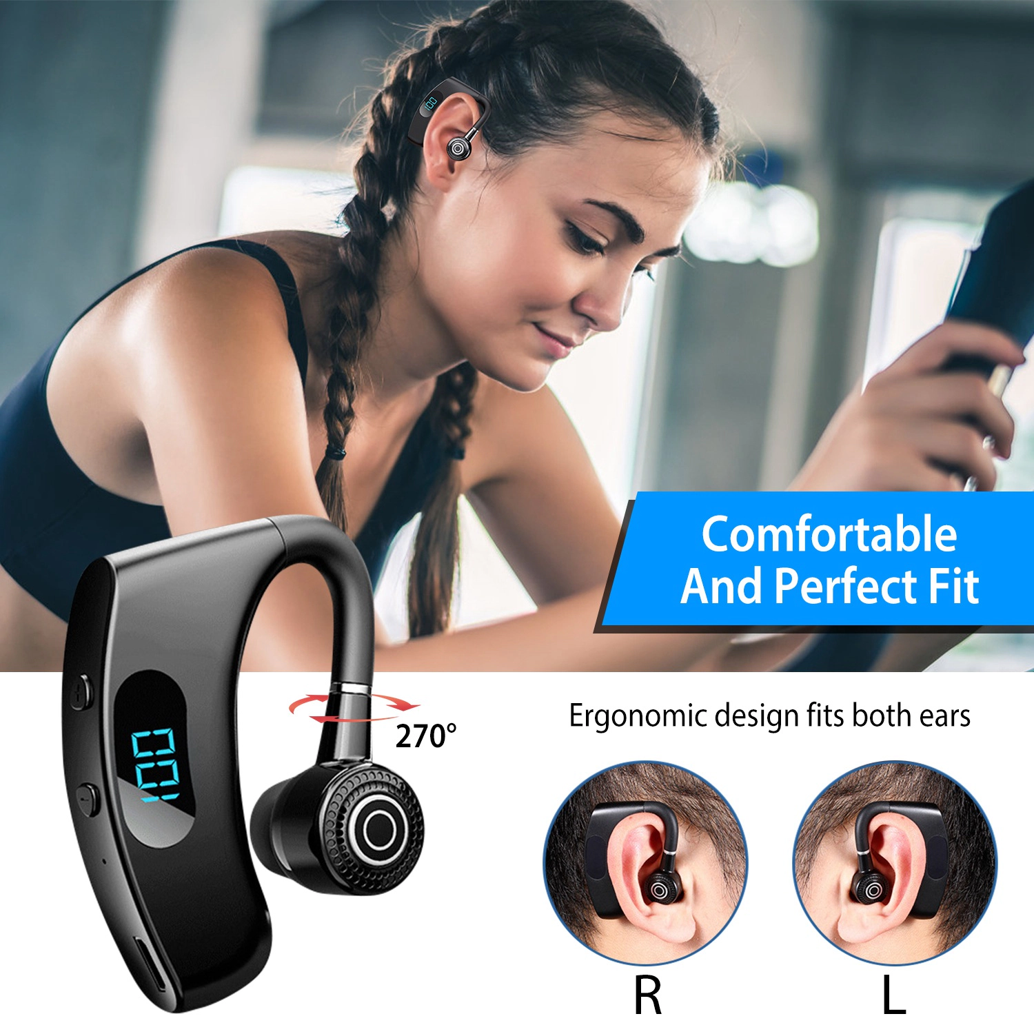 GBruno Wireless V5.2 Earpiece With Charging Display