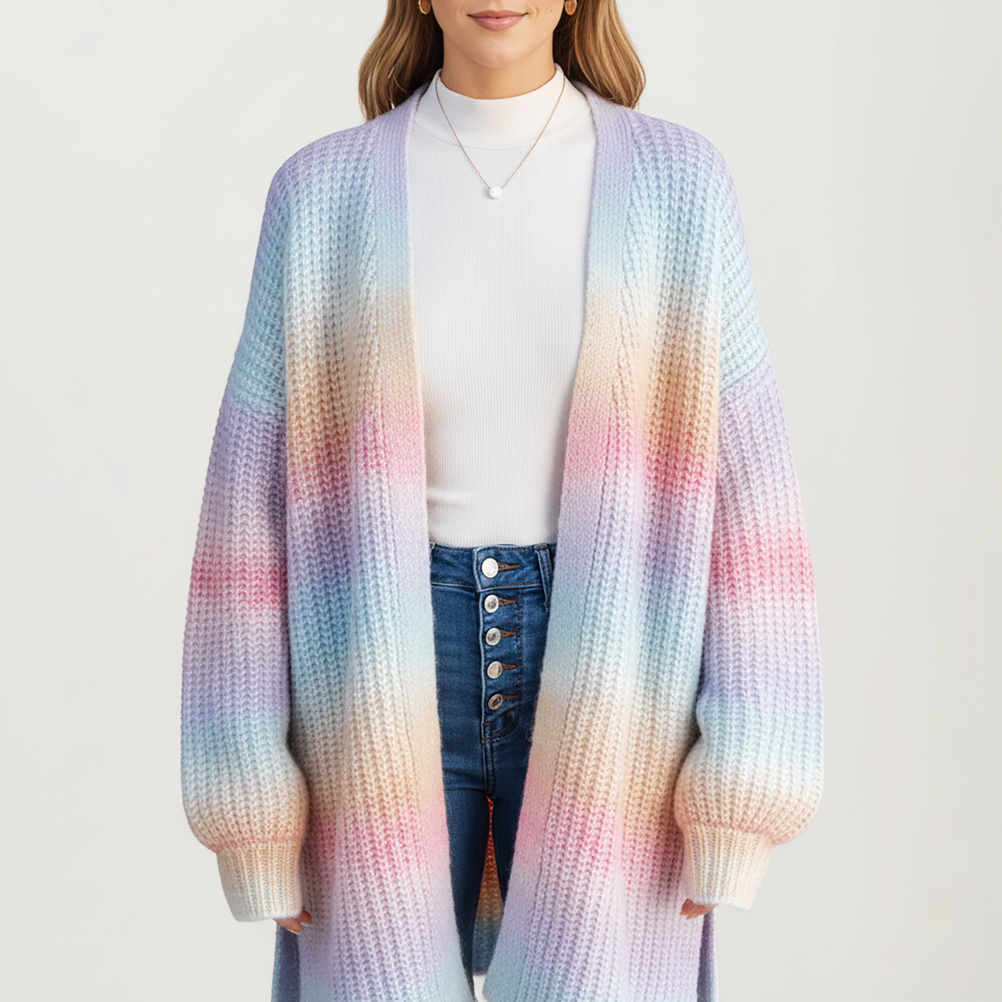 Anna-Kaci Women's Long Sleeve Soft Knit Open Front Cardigan