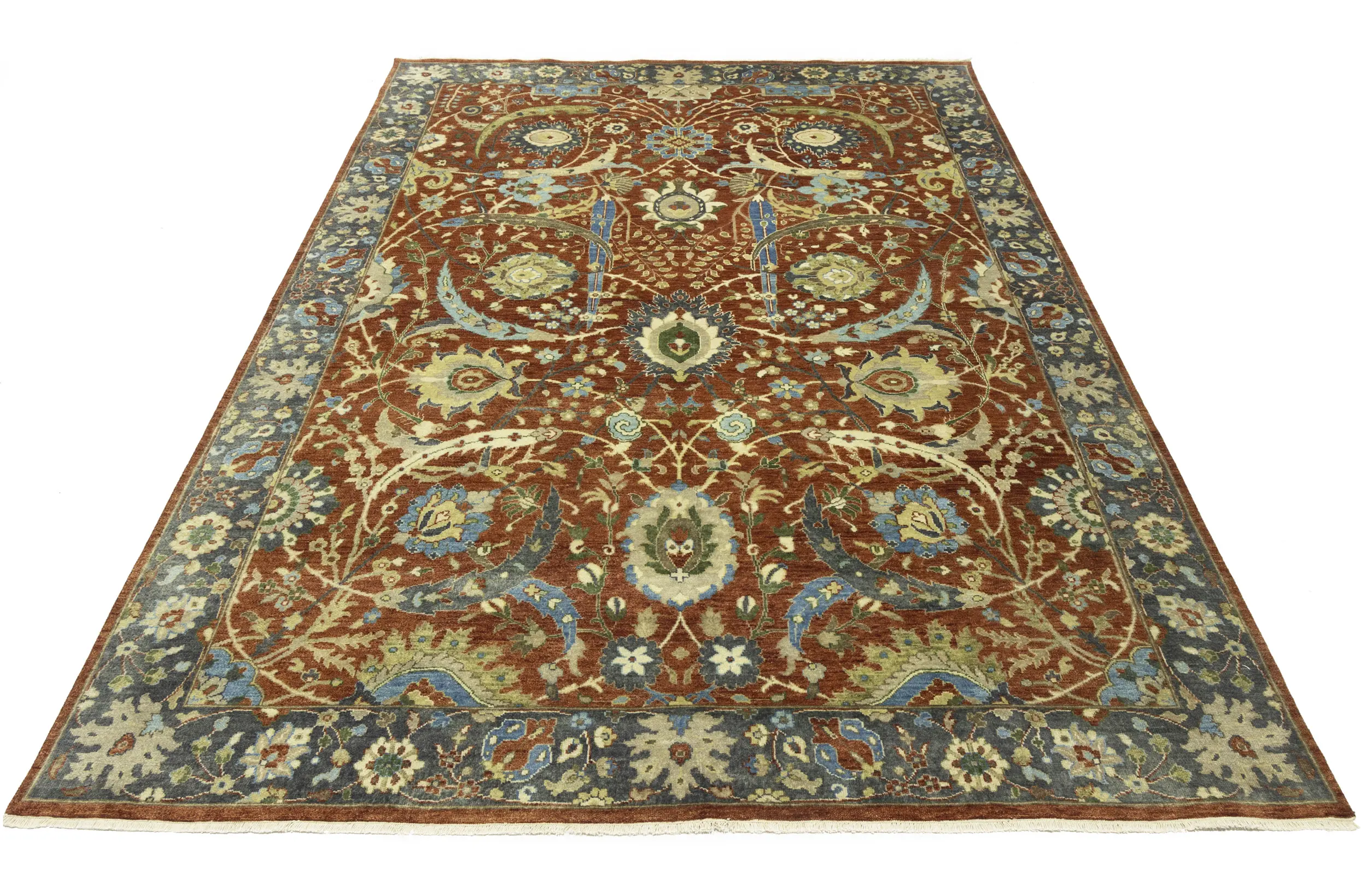 Magic Rugs Rust Orange Floral 9X12 Chobi Peshawar Oriental Rug