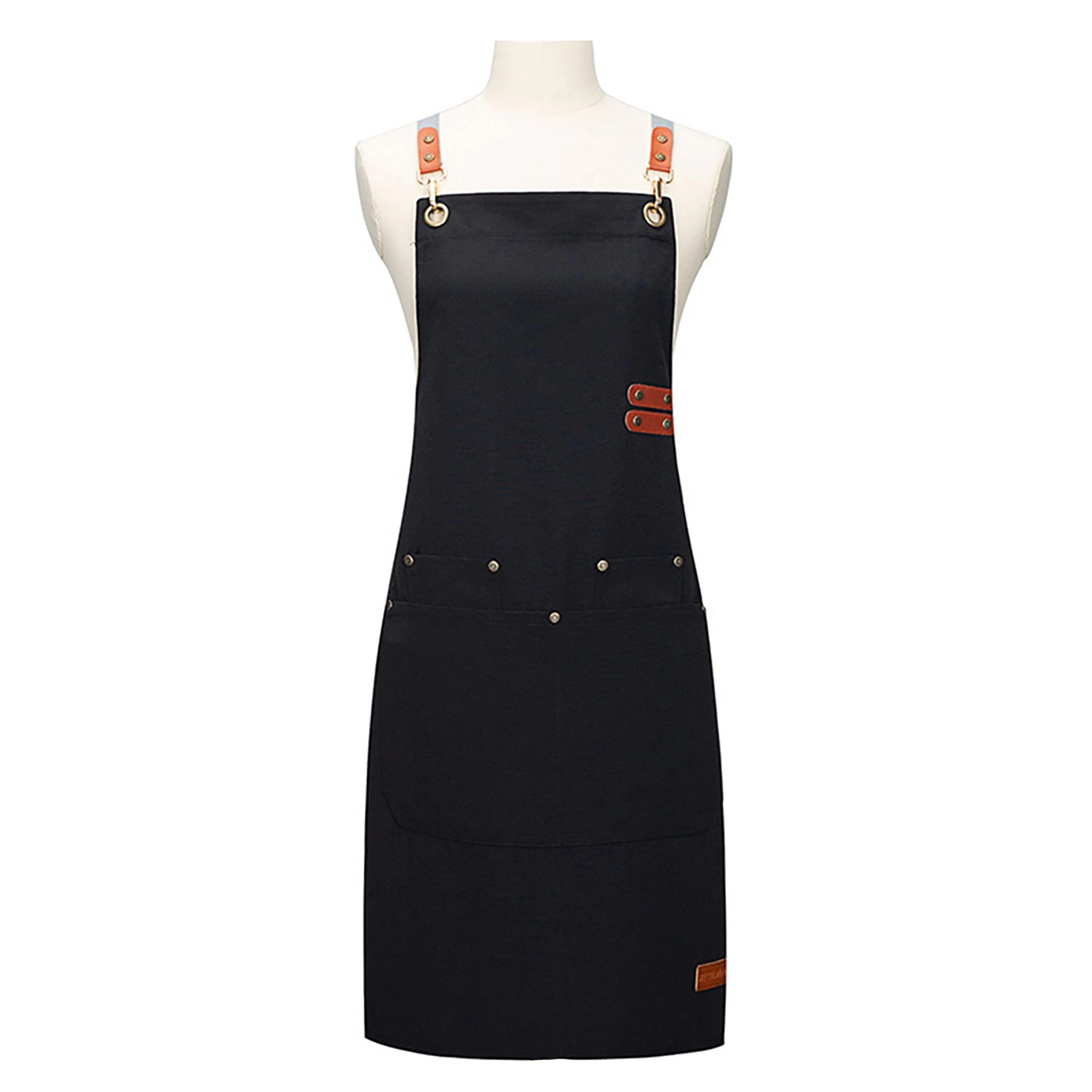 Alilang Women Canvas Work Apron with Multi Pocket Kitchen for Cooking Baking Cleaning Gardening