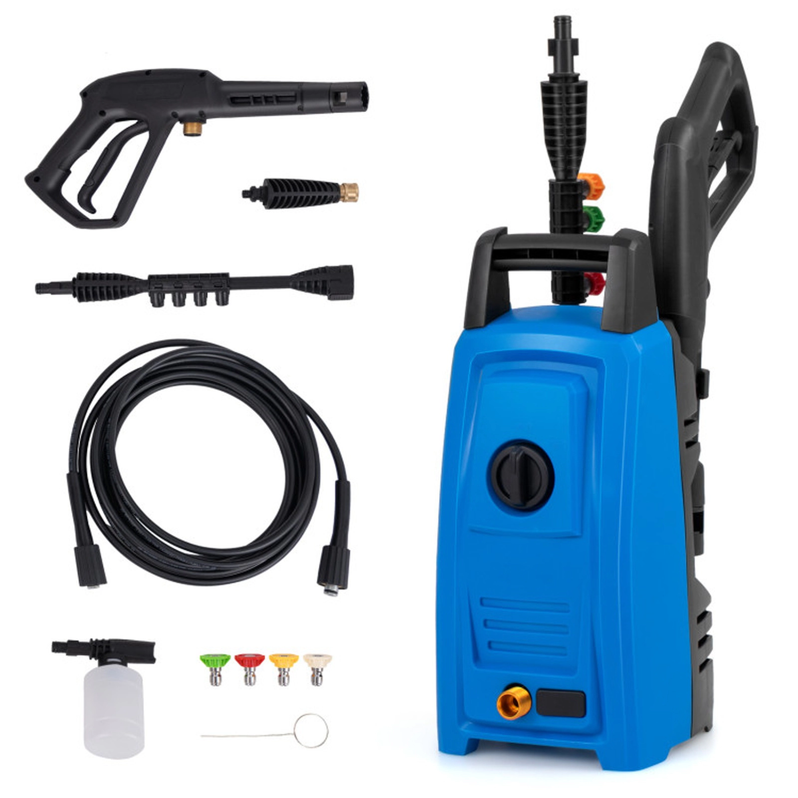 SUGIFT 1900-PSI 1.8-GPM Blue Compact Electric Pressure Washer with GFCI Plug and 4 Quick Nozzles