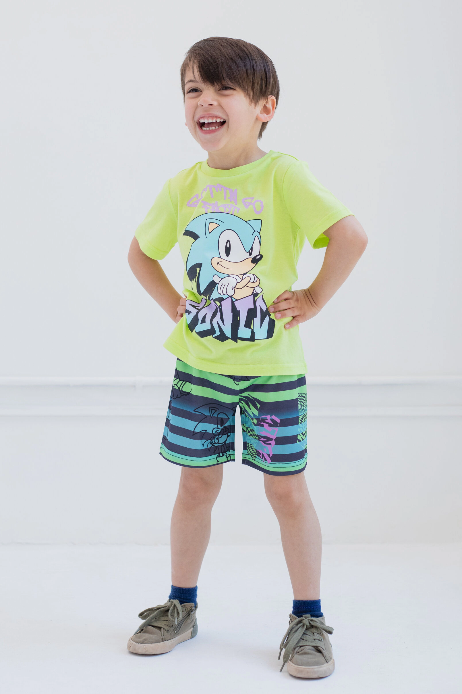 SEGA Sonic the Hedgehog Boys' Athletic 2-Piece T-Shirt and Shorts Set