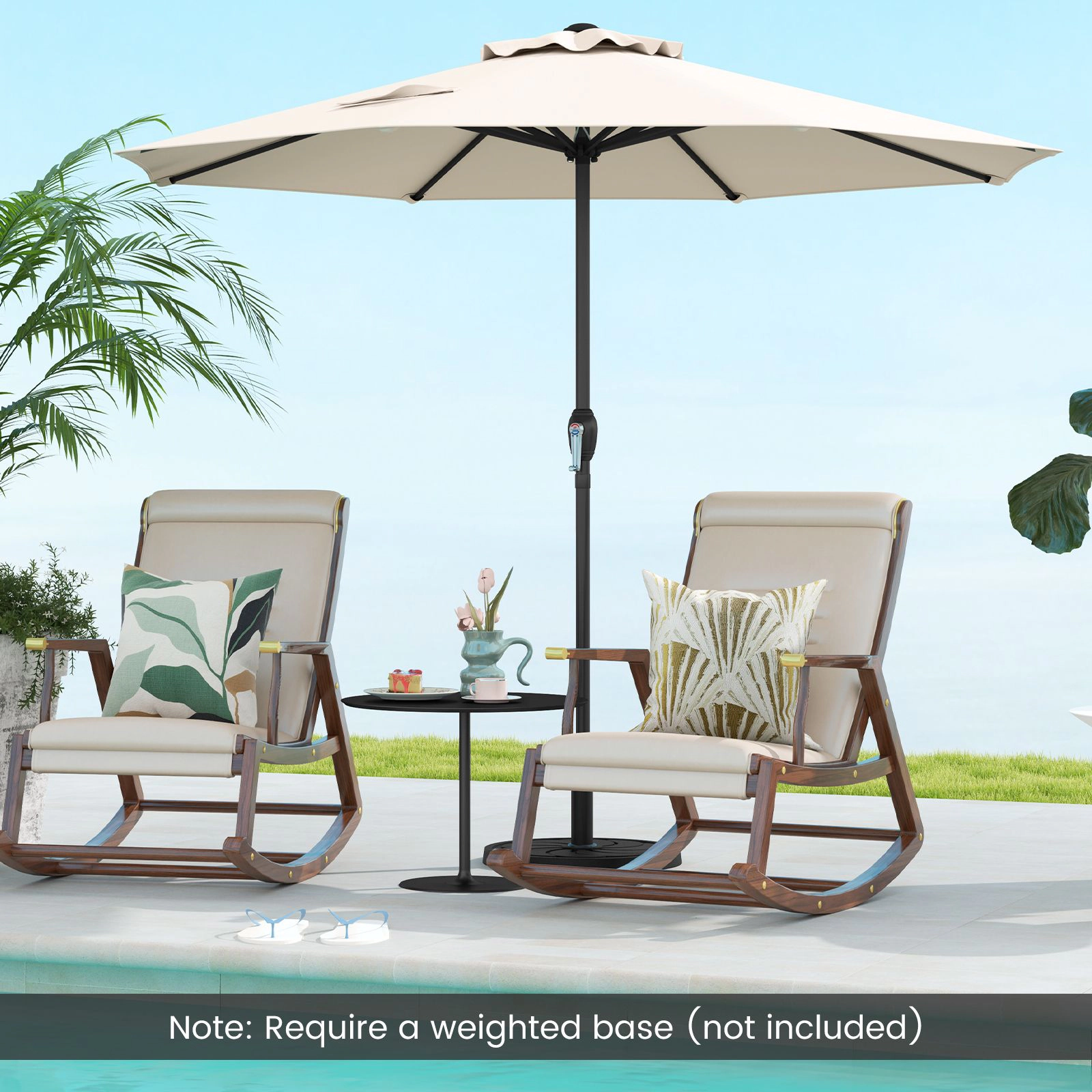 SlickBlue Outdoor Patio Umbrella with Crank and Vented Canopy