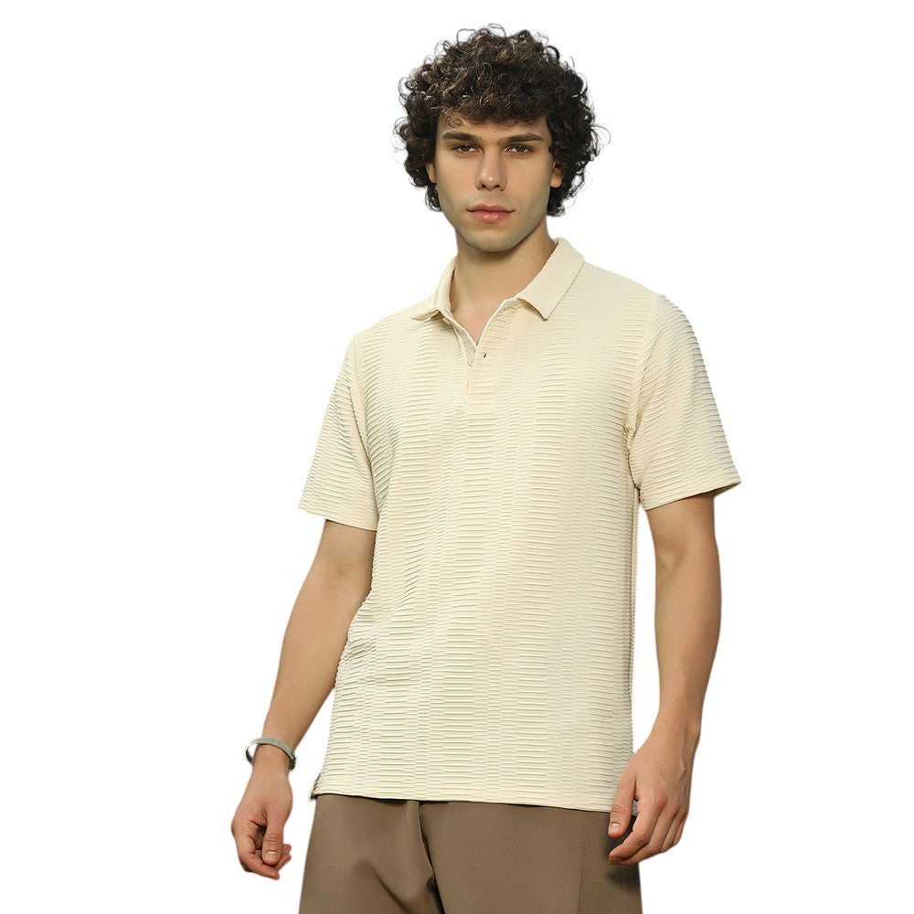Flatten-Ruched Polo T-Shirt
