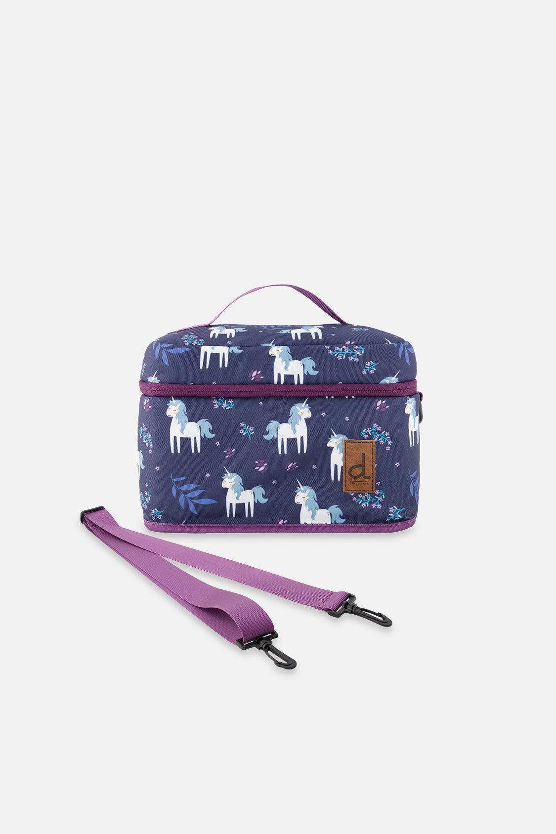 Deux par Girls Insulated Unicorn Print Lunch Box with Removable Shoulder Strap