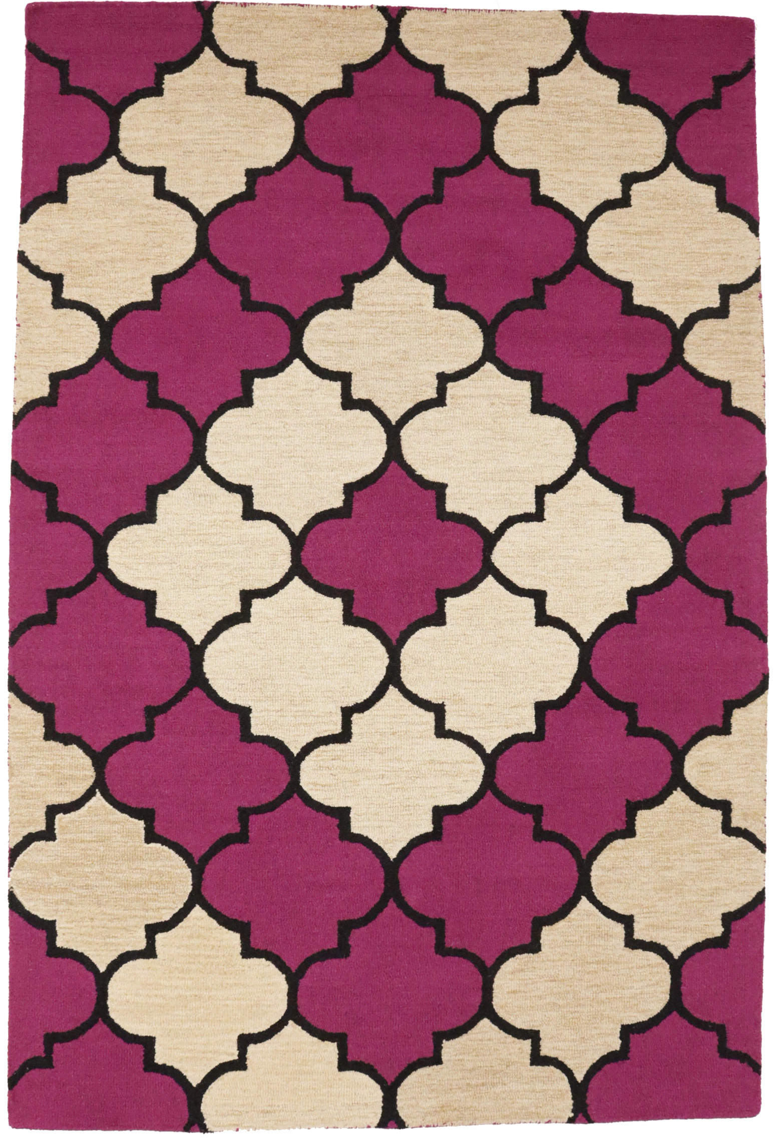 Magic Rugs 5'0 x 8'0 Multicolored Hand-Tufted Modern Trellis Wool Rug