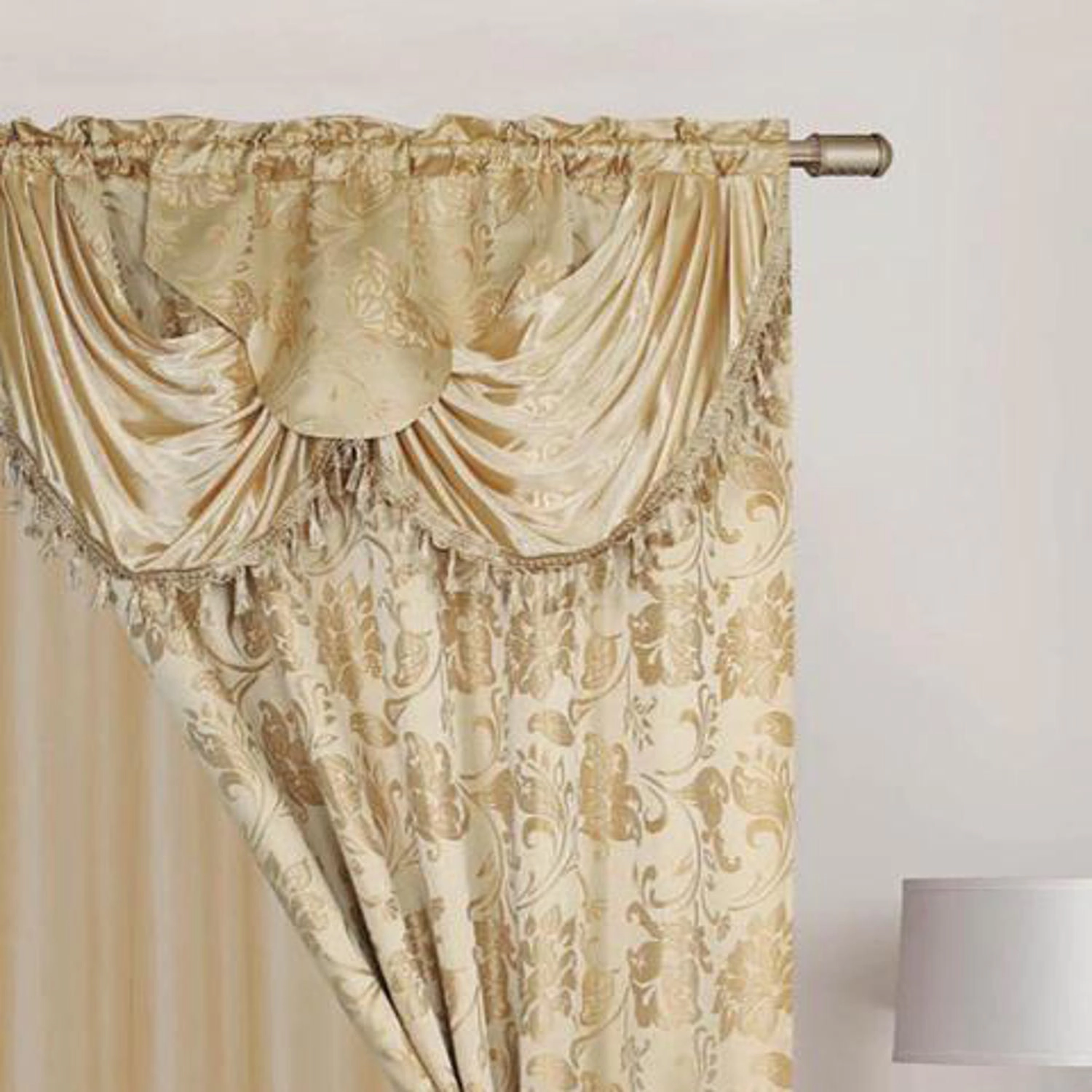 Rt Designers Collection Clayton 2-Piece Double Panel Semi-Transparent Grommet Curtain Pair Panels 54" X 84" Gold