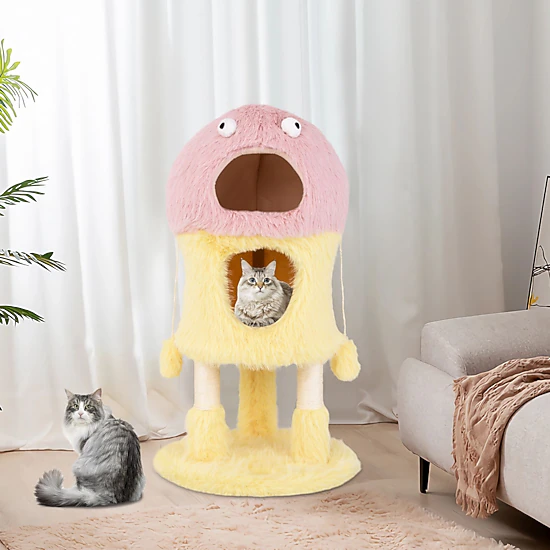 SlickBlue 3-Level Monster Cat Tree with 2 Condos & Scratching Posts