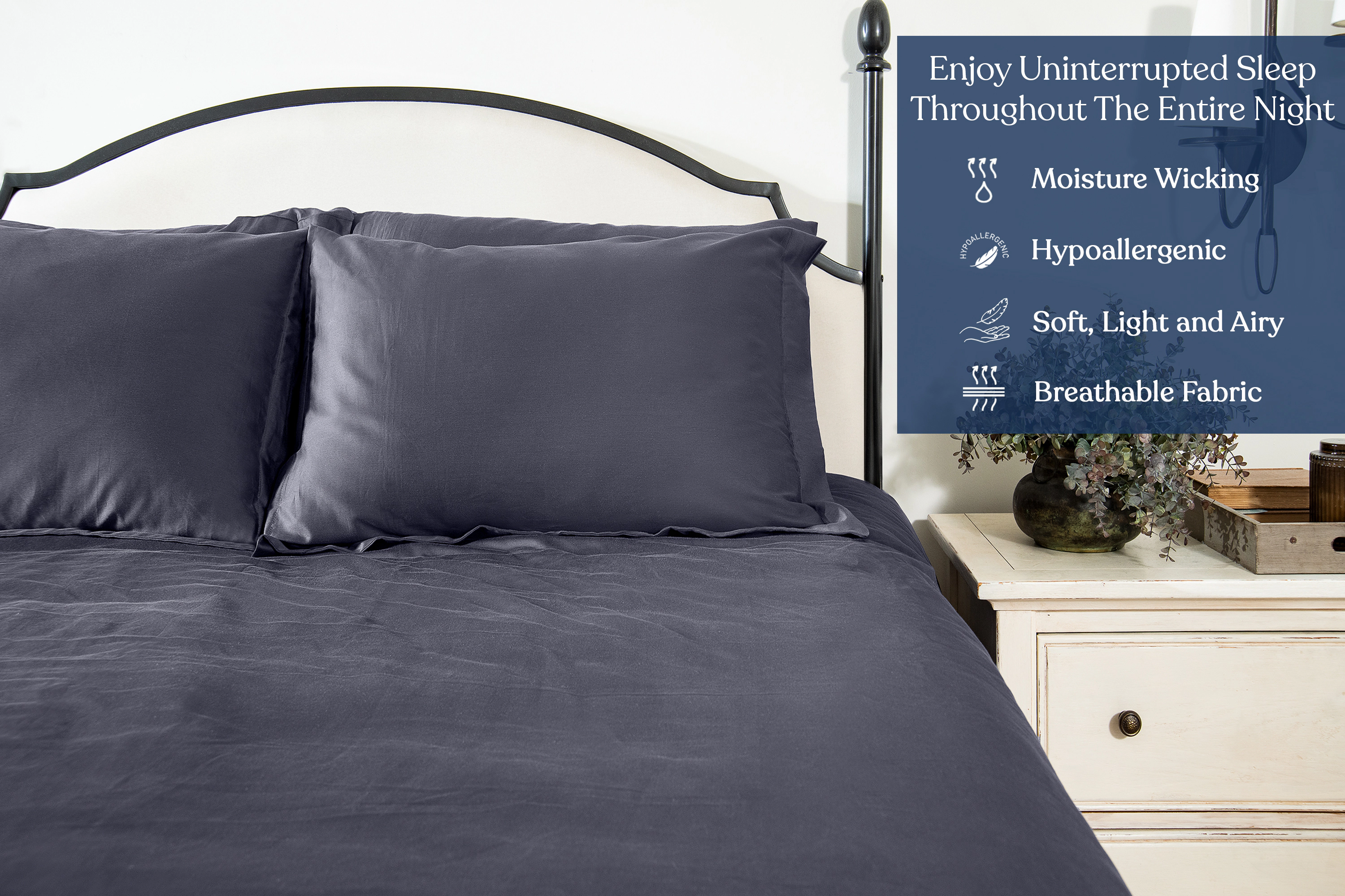 Delara GOTS Certified Organic Cotton Euro Sham Pack of 2 Long Staple 400 Thread Count Ultra Soft