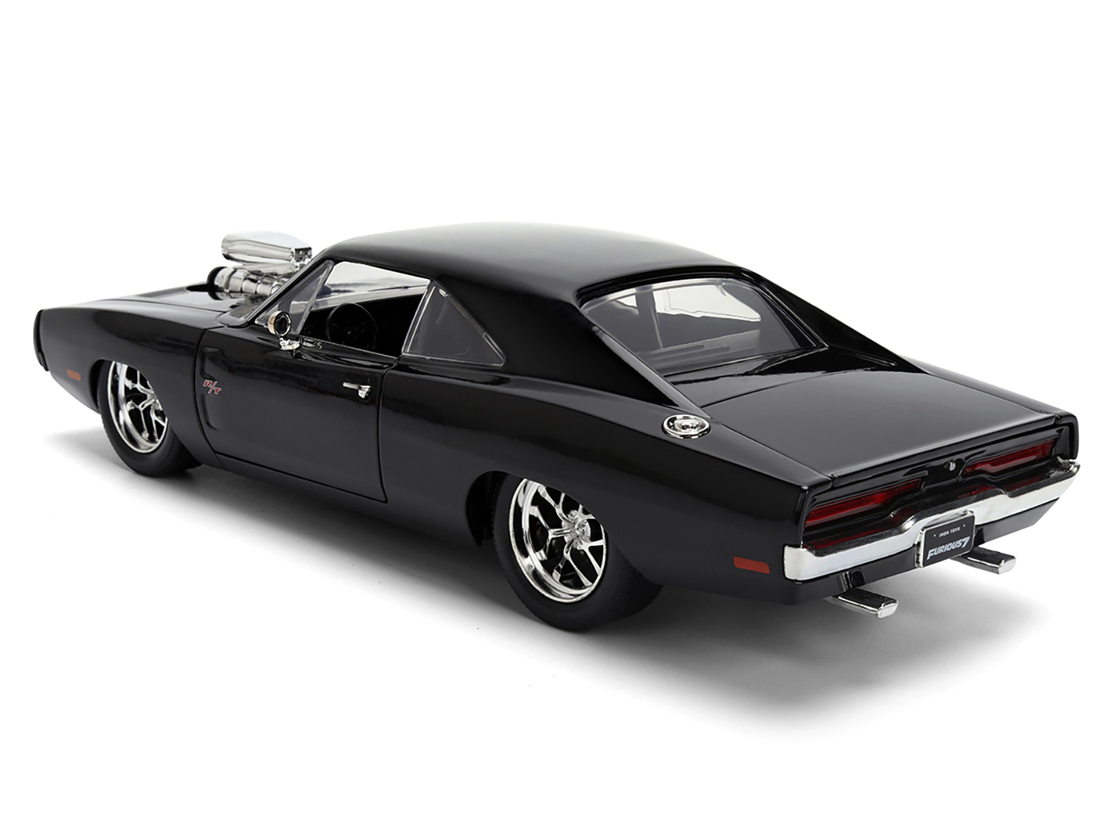 Jada 1970 Dodge Charger R/T Black "Furious 7" (2015) Movie "Fast & Furious" Series 1/24 Diecast Model Car by Jada
