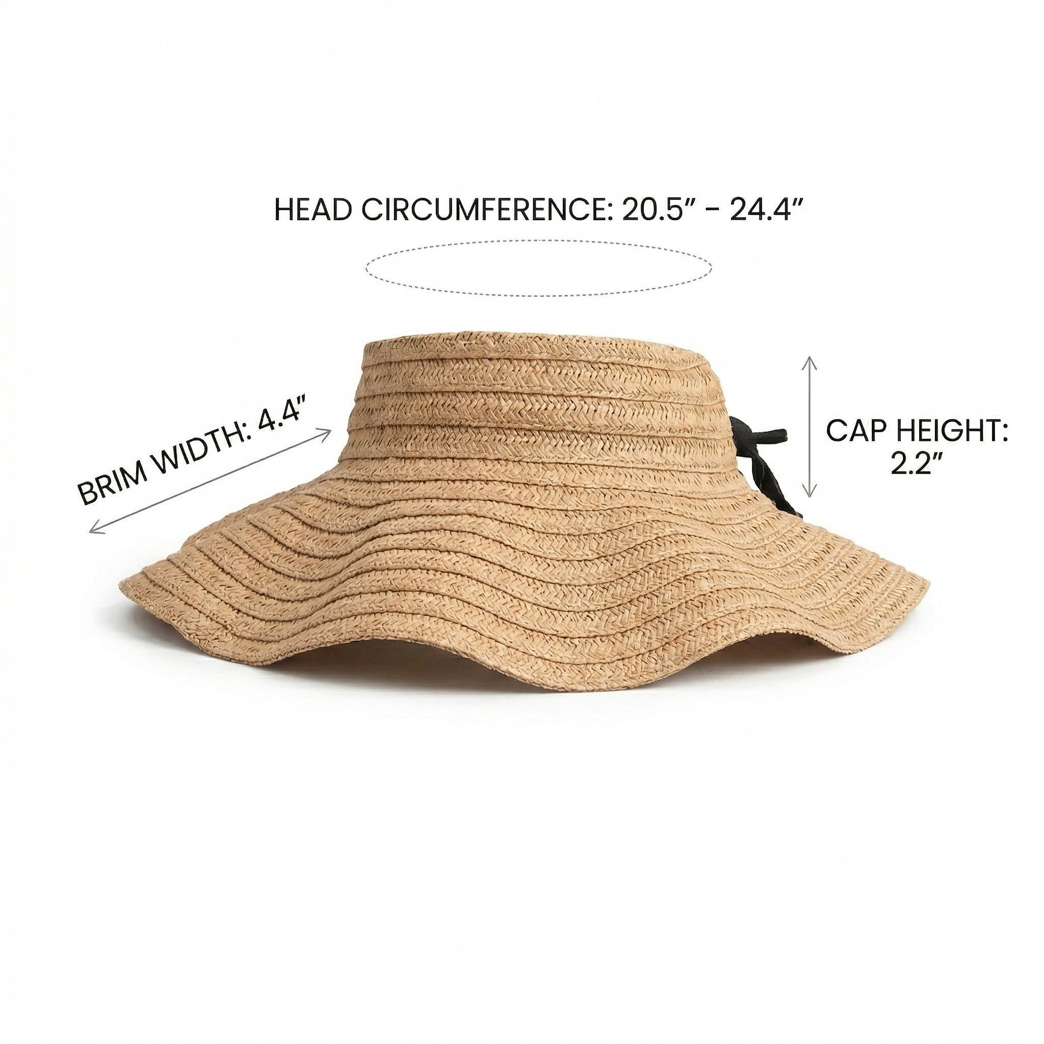 Anna-Kaci Women's Women Straw Sun Visor Hat Wide Brim Rollable Packable Adjustable Open Top Summer Hat