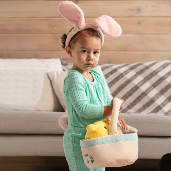 Sperric Easter Plush & Teether Baby Playset - Squeaky Bunny Chicken Easter Egg Plush Toys & Silicone Teethers for Babies