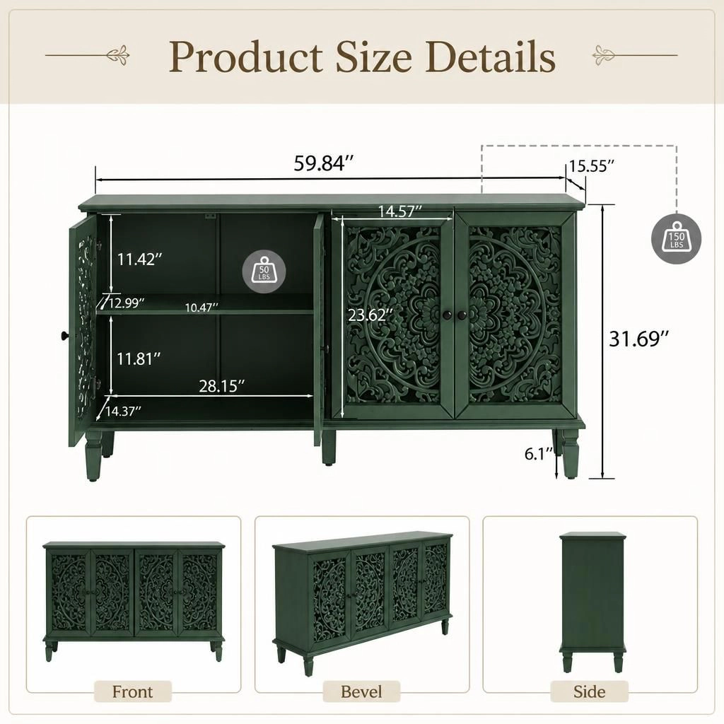 GOODSILO Spacious Enclosed Home Storage Cabinet