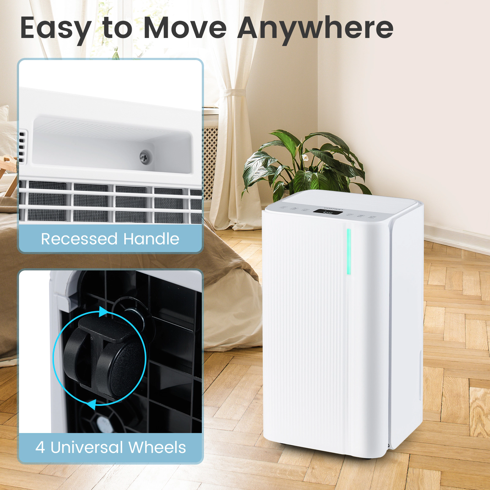 SlickBlue White 32 Pint Dehumidifier for 2000 Sq Ft with Smart LED Control