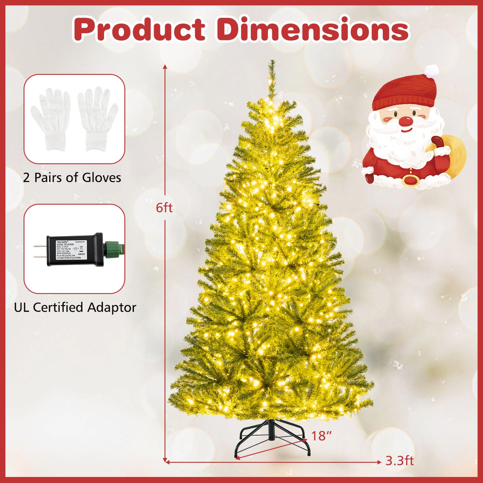 SlickBlue Lighted Christmas Tree with Adjustable Lighting Modes