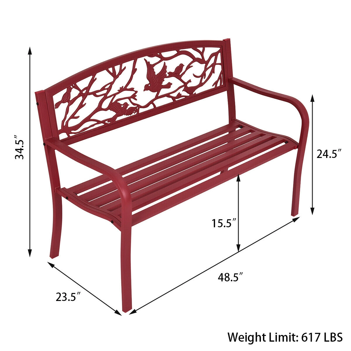 LJG Patio Garden Bench Park Yard Outdoor Furniture